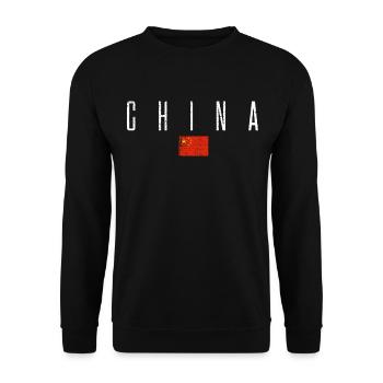China - Unisex Sweatshirt - black - Front - Alina (178cm) & Michal (187cm)