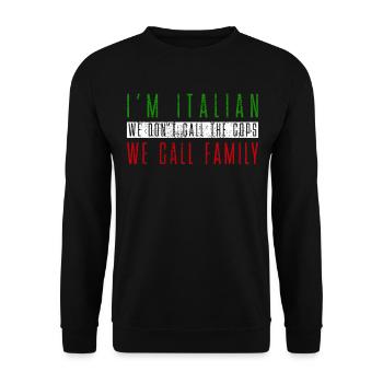 FAMILLE MAFIA ITALIENNE - Sweat-shirt Unisexe - noir - Devant - Alina (178cm) & Michal (187cm)