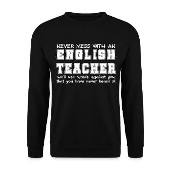 Lehrer - Unisex Pullover - Schwarz - Vorne - Alina (178cm) & Michal (187cm)