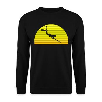 Spearhunting bei Sonnenuntergang - Unisex Pullover - Schwarz - Vorne - Alina (178cm) & Michal (187cm)