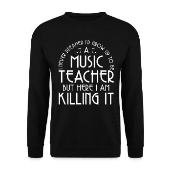 Music teacher musician music - Unisex Sweatshirt - black - Front - Alina (178cm) & Michal (187cm)