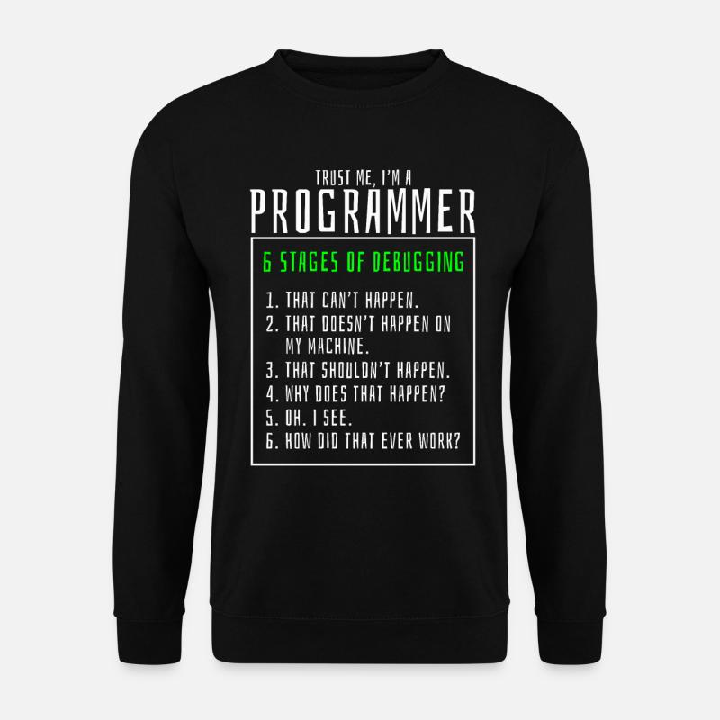 Debugging von Stufen Computerprogrammierer - Unisex Pullover - Schwarz