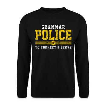 Police de grammaire anglaise - Sweat-shirt Unisexe - noir - Devant - Alina (178cm) & Michal (187cm)