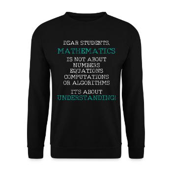 Lettre de professeur de math - Sweat-shirt Unisexe - noir - Devant - Alina (178cm) & Michal (187cm)