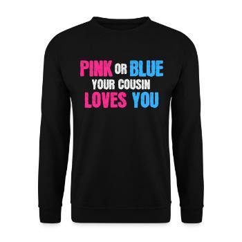 Counsin Pink Blue Baby Gender Reveal - Unisex Sweatshirt - black - Front - Alina (178cm) & Michal (187cm)