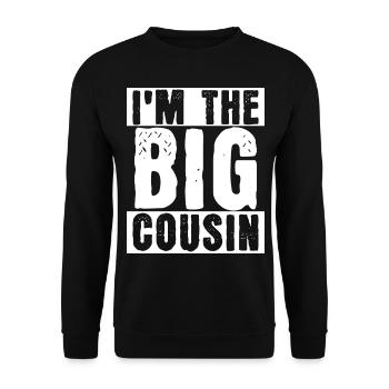 Big Cousin Familientreffen - Unisex Pullover - Schwarz - Vorne - Alina (178cm) & Michal (187cm)