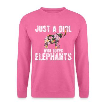 Elefant Blumenmuster Tier - Unisex Pullover - Pink - Vorne