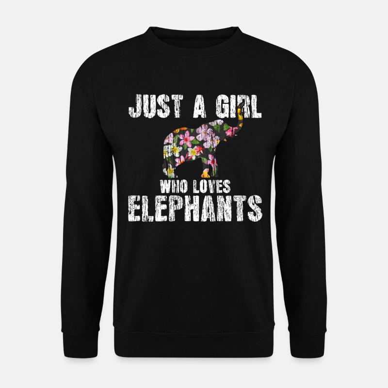 Elefant Blumenmuster Tier - Unisex Pullover - Schwarz