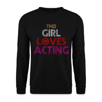 Actor actress T-shirt - Unisex Sweatshirt - black - Front - Alina (178cm) & Michal (187cm)