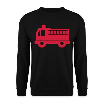 Firefighter Red Fire Truck Emergency Fire Pain - Unisex Sweatshirt - black - Front - Alina (178cm) & Michal (187cm)