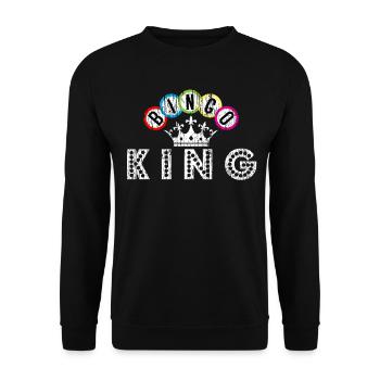 Bingo Casino Night Crown Bingo König - Unisex Pullover - Schwarz - Vorne - Alina (178cm) & Michal (187cm)