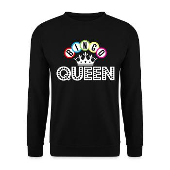 Bingo Bingo Königin Krone Bingo Bälle - Unisex Pullover - Schwarz - Vorne - Alina (178cm) & Michal (187cm)