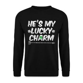 St Patrick Shamrock Irlande - Sweat-shirt Unisexe - noir - Devant - Alina (178cm) & Michal (187cm)