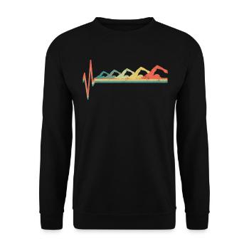 Schwimmen Schwimmer Evolution - Unisex Pullover - Schwarz - Vorne - Alina (178cm) & Michal (187cm)