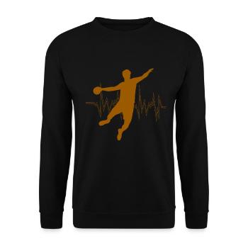 Herzschlag Handball - Unisex Pullover - Schwarz - Vorne - Alina (178cm) & Michal (187cm)