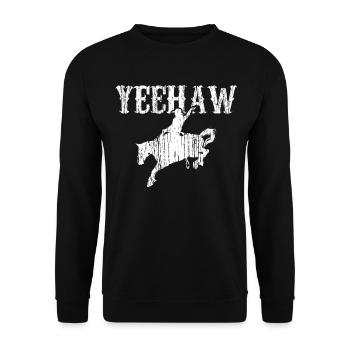 Pferd Rding Yeehaw - Unisex Pullover - Schwarz - Vorne - Alina (178cm) & Michal (187cm)