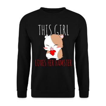 Jour de la Saint-Valentin hamster - Sweat-shirt Unisexe - noir - Devant - Alina (178cm) & Michal (187cm)