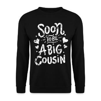 Großes Cousin T-Shirt werden bald T-shirt Lustiges - Unisex Pullover - Schwarz - Vorne - Alina (178cm) & Michal (187cm)