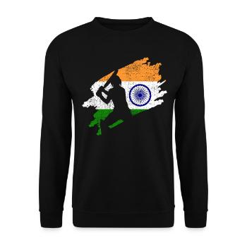Cricket India Indian - Unisex Sweatshirt - black - Front - Alina (178cm) & Michal (187cm)
