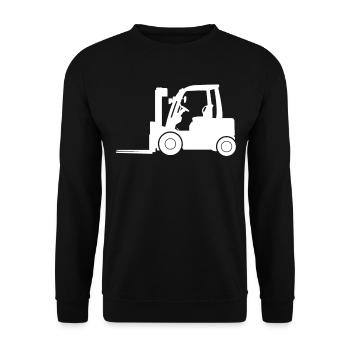 fork-lift truck - Unisex Sweatshirt - black - Front - Alina (178cm) & Michal (187cm)