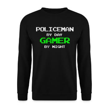 Gamer Police Policeman - Sweat-shirt Unisexe - noir - Devant - Alina (178cm) & Michal (187cm)
