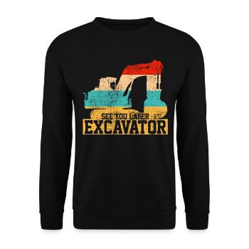 Excavator truck excavator - Unisex Sweatshirt - black - Front - Alina (178cm) & Michal (187cm)