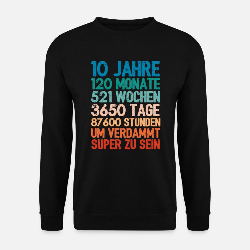 Geburtstagsgeschenk 10 Jährige 10. Geburtstag - Unisex Pullover - Schwarz