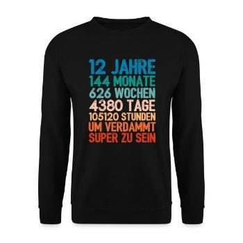 Cadeau d’anniversaire Pour 12 ans 12 ans - Sweat-shirt Unisexe - noir - Devant - Alina (178cm) & Michal (187cm)