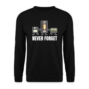 Diskette Videokassette Kassette Retro Classic 90er - Unisex Pullover - Schwarz - Vorne - Alina (178cm) & Michal (187cm)