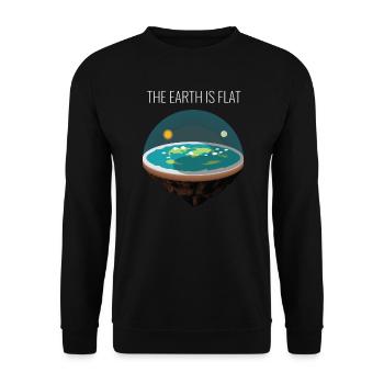 Flat Earth Shirt Society Flat Earth Map Slice - Unisex Sweatshirt - black - Front - Alina (178cm) & Michal (187cm)