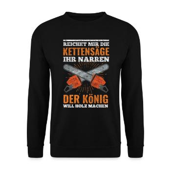 Forestier forestier bûcheron forestier scie - Sweat-shirt Unisexe - noir - Devant - Alina (178cm) & Michal (187cm)