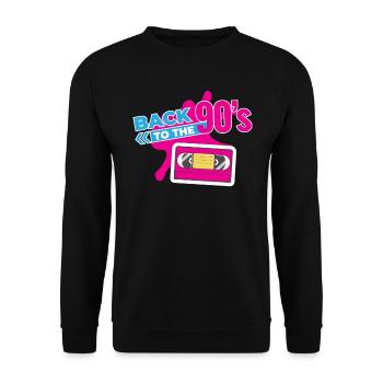 90s party outfit costume clothes clothing - Unisex Sweatshirt - black - Front - Alina (178cm) & Michal (187cm)