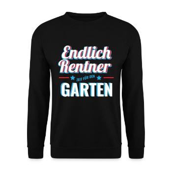 Rente 2019 Ruhestand 63 Kollegen Abschied Garten - Unisex Pullover - Schwarz - Vorne - Alina (178cm) & Michal (187cm)