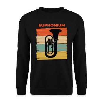 Euphonium Retro Vintage Design Gift Tuba - Unisex Sweatshirt - black - Front - Alina (178cm) & Michal (187cm)
