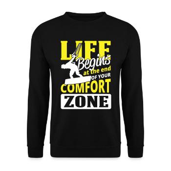Kitesurfer Comfort Zone Kiten Kiteboard Kiter Kite - Sweat-shirt Unisexe - noir - Devant - Alina (178cm) & Michal (187cm)