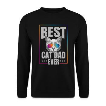 Meilleur papa chat jamais! cadeau - Sweat-shirt Unisexe - noir - Devant - Alina (178cm) & Michal (187cm)