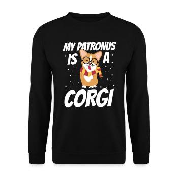 of Corgis - Chien Welsh Corgi Chiot drôle - Sweat-shirt Unisexe - noir - Devant - Alina (178cm) & Michal (187cm)