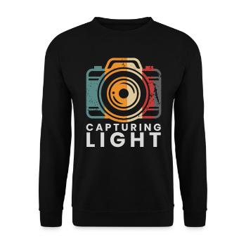 Caméra rétro flash photographe photo Photo Camera - Sweat-shirt Unisexe - noir - Devant - Alina (178cm) & Michal (187cm)