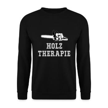 Wood Therapy Chainsaw Chainsaw Lumberjack - Unisex Sweatshirt - black - Front - Alina (178cm) & Michal (187cm)