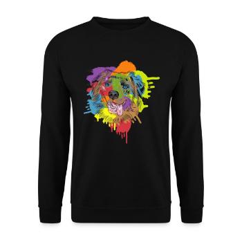 Australian Shepherd Aussie Dog Lucky - Unisex Sweatshirt - black - Front - Alina (178cm) & Michal (187cm)