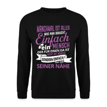 Senior Caregiver Engel Nursing Care Nursing Home - Unisex Sweatshirt - black - Front - Alina (178cm) & Michal (187cm)