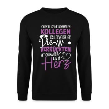 Aide aux personnes âgées Aide aux personnes âgées Aide soignante - Sweat-shirt Unisexe - noir - Devant - Alina (178cm) & Michal (187cm)