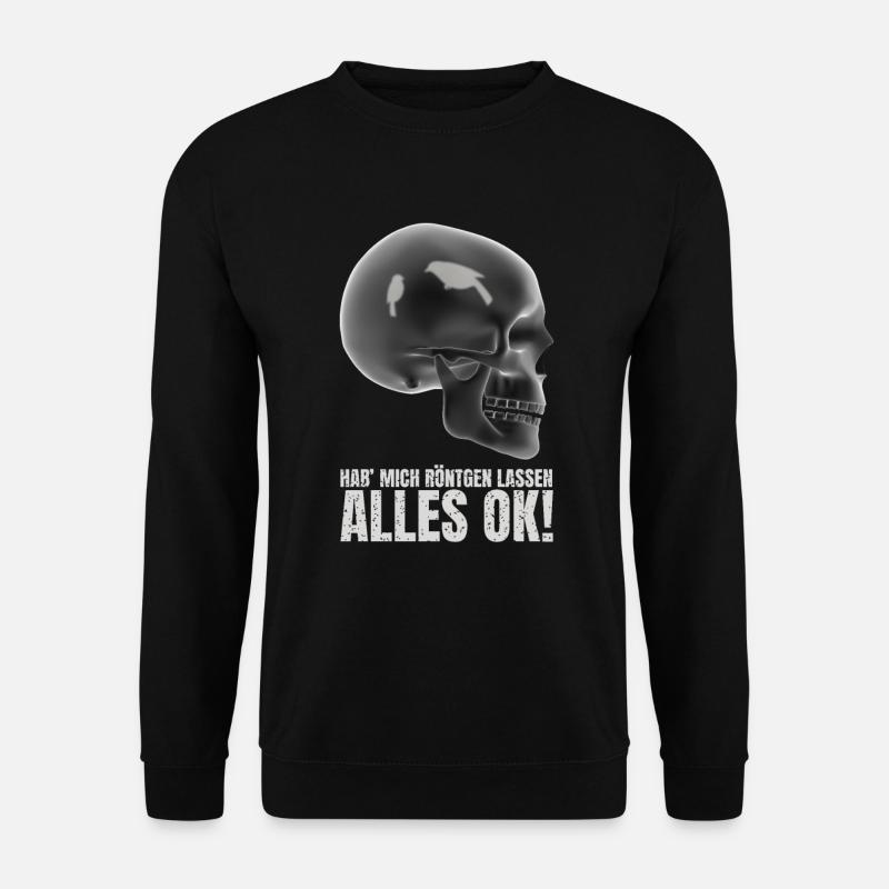 Lustiges Shirt Spruch Vogel Schädel Röntgen - Unisex Pullover - Schwarz