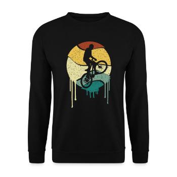 Biker Bicycle Jersey E Bike Mountain Bike MTB Shirt - Unisex Sweatshirt - black - Front - Alina (178cm) & Michal (187cm)