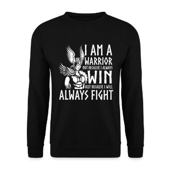I am a warrior - Warrior Viking Ares - Unisex Sweatshirt - black - Front - Alina (178cm) & Michal (187cm)