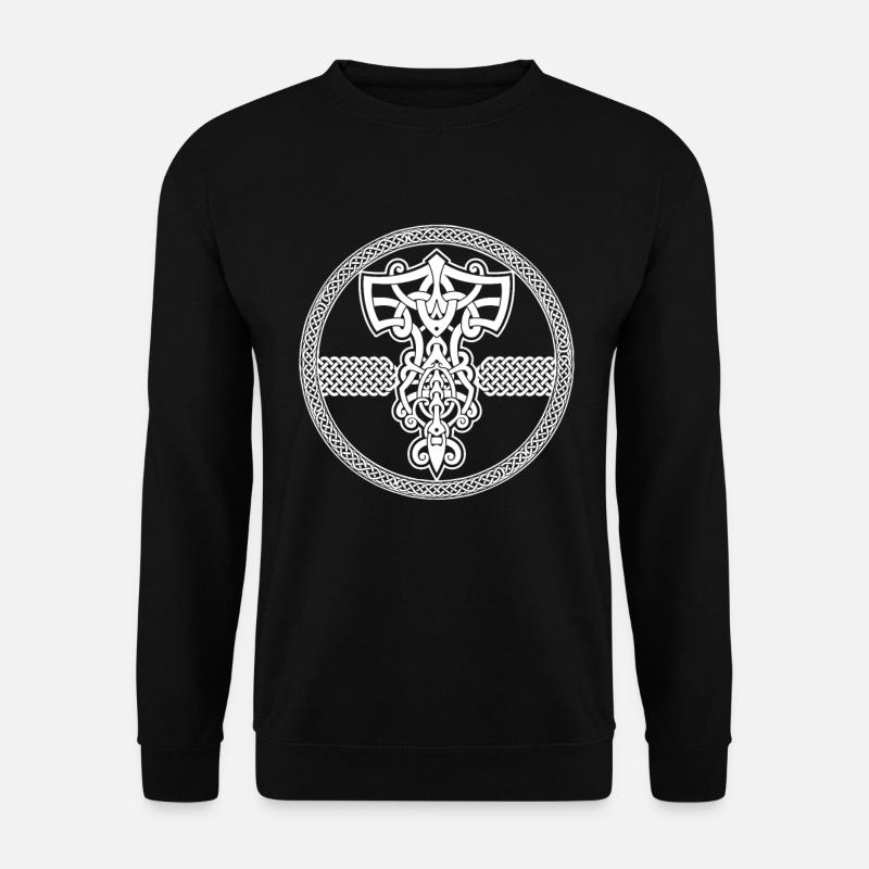 Wikinger Hammer Symbol Odin Thor Rune Walhalla - Unisex Pullover - Schwarz