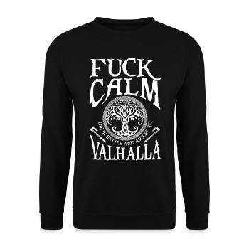 Fuck Calm - Viking Battle Valhalla Axe - Sweat-shirt Unisexe - noir - Devant - Alina (178cm) & Michal (187cm)