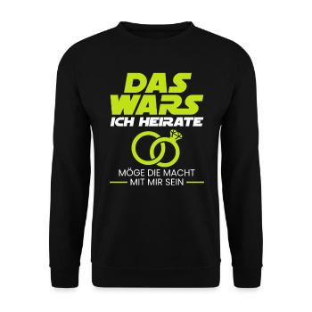 Junggesellenabschied T Shirt Ideen Outfit JGA - Unisex Pullover - Schwarz - Vorne - Alina (178cm) & Michal (187cm)