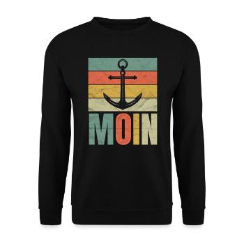North German Platt saying gift · Möwie - Unisex Sweatshirt - black - Front - Alina (178cm) & Michal (187cm)