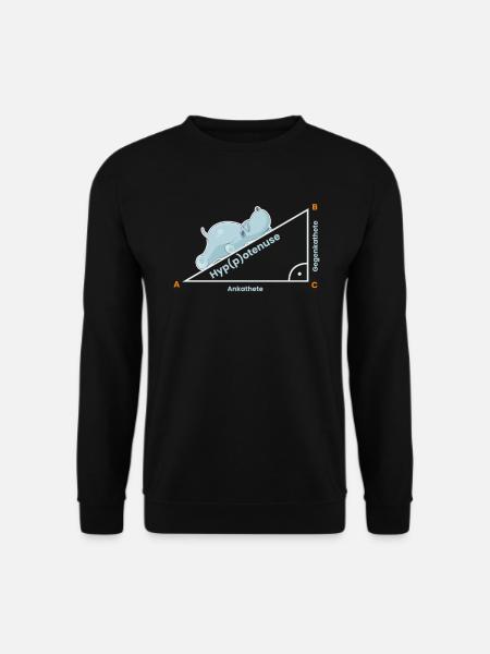 Lehrer Mathematiklehrer Lustig Geschenk Hypotenuse - Unisex Pullover - Schwarz